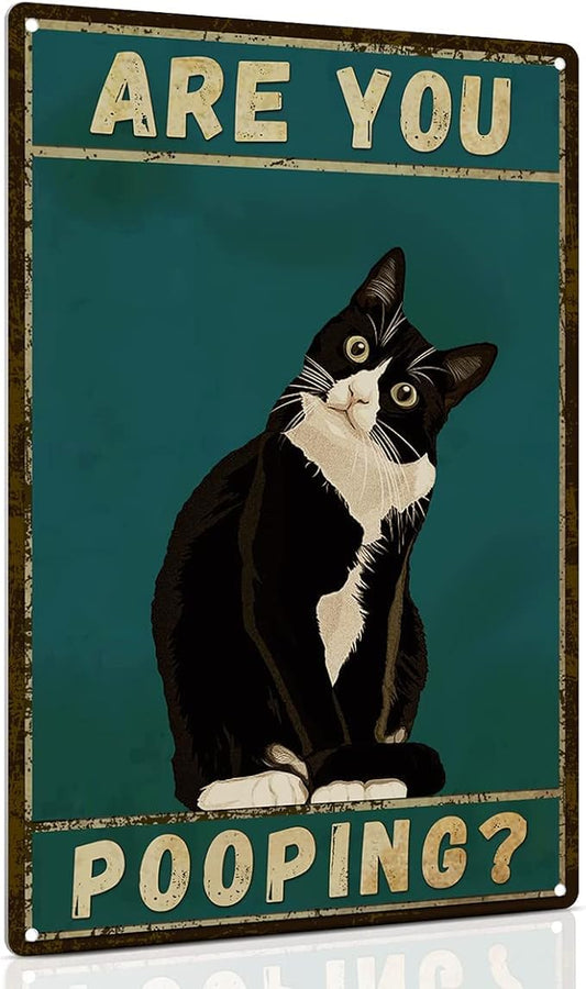 SV8 - Tuxedo Cat Metal Sign
