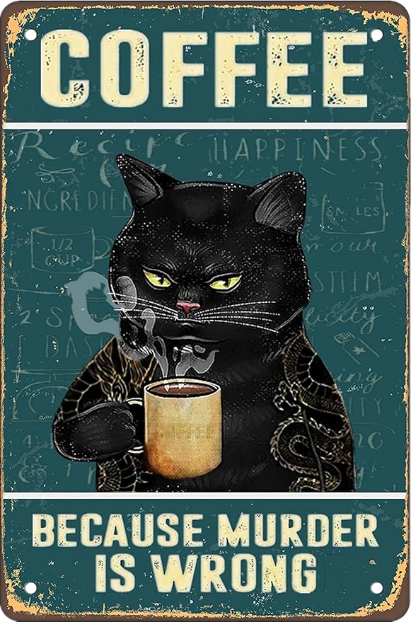 RV4 - Grumpy Cat Coffee Metal Sign