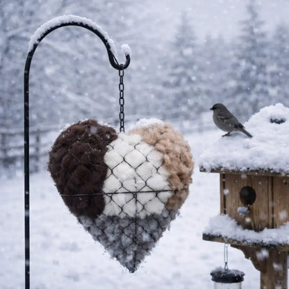 Handmade Alpaca Bird Nesting Heart