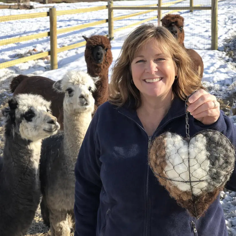 Handmade Alpaca Bird Nesting Heart