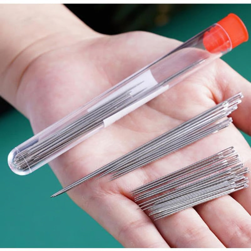 34 Pieces Big Eye Steel Needles Set - Complete Package