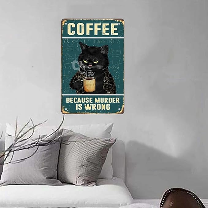 RV4 - Grumpy Cat Coffee Metal Sign