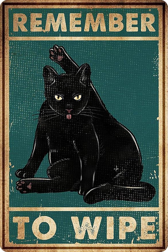 SV9 - Grooming Cat Metal Sign