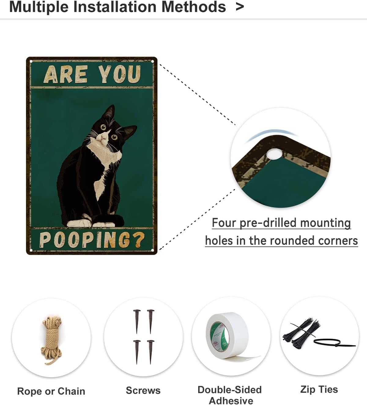 SV8 - Tuxedo Cat Metal Sign